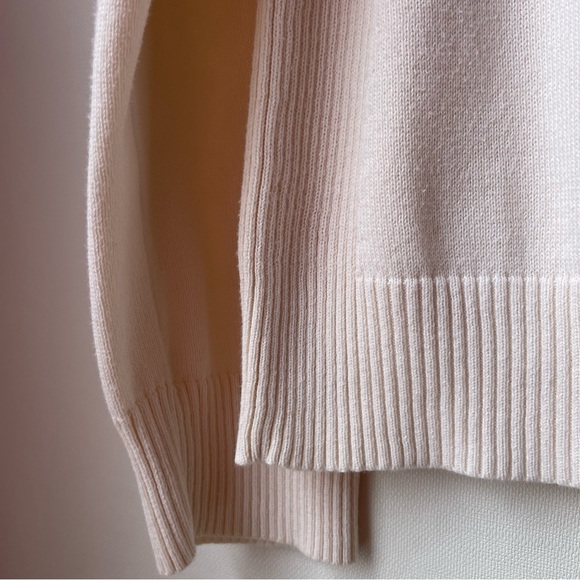 Foxcroft Women’s 100% Supima Cotton Quarter Zip Sweater Cream Size L - Picture 5 of 12